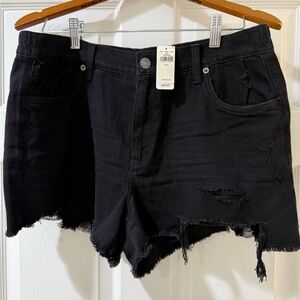 Aerie Daydream Black Distressed Jean Shorts